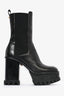 Versace Black Leather Platform Boots Size 37