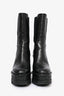 Versace Black Leather Platform Boots Size 37