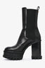 Versace Black Leather Platform Boots Size 37