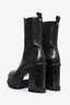 Versace Black Leather Platform Boots Size 37