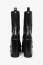 Versace Black Leather Platform Boots Size 37