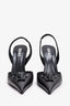 Versace Black Leather Medusa Head Slingback Pumps Size 41