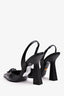 Versace Black Leather Medusa Head Slingback Pumps Size 41