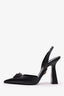 Versace Black Leather Medusa Head Slingback Pumps Size 41