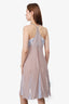 Pre-Loved Chanel™ Blue/Pink Silk Sequin Embellished V-Neck Pleated Hem Dress Size 38