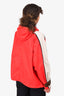 Louis Vuitton Red/White Logo Embroidered Zip Up Jacket Size 40