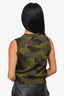 Christian Dior Green Camouflage Knit Top Size 4