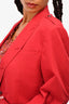 Gucci Vintage Red Cotton Single Breasted Blazer Size 54