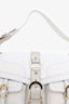 Versace White Leather/Canva Grace Medusa Print Shoulder Bag