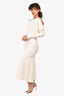 Victoria Beckham Cream Chain Detail Maxi Dress Size 2