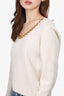 Bottega Veneta 2019 Cream Wool Knit Chain Detail Sweater Size 40