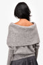 Acne Studios Grey Mohair/Wool 'Daze' Cold Shoulder Oversized Sweater Size XXS