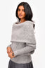 Acne Studios Grey Mohair/Wool 'Daze' Cold Shoulder Oversized Sweater Size XXS