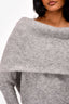 Acne Studios Grey Mohair/Wool 'Daze' Cold Shoulder Oversized Sweater Size XXS