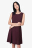 Prada Maroon Sleeveless Flare Shift Dress Size 38