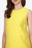 Dolce & Gabbana Yellow Matelasse Fiori Jacquard Mini Dress Size 40