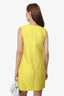 Dolce & Gabbana Yellow Matelasse Fiori Jacquard Mini Dress Size 40