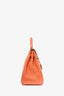 Hermès 2010 Orange Clemence Leather Kelly Retourne 35 Top Handle with Canvas Strap