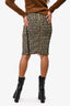 Balmain Black/Gold Tweed Pencil Skirt Size 44