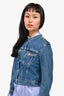 Alexander McQueen Blue Denim Cropped 3/4 Sleeve Jacket Size 40 (As Is)