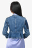 Alexander McQueen Blue Denim Cropped 3/4 Sleeve Jacket Size 40 (As Is)