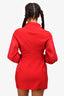 Salvatore Ferragamo Red Zipper Detailed Dress Size 44