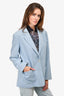 Max Mara Light Blue Textured Blazer Size 16 US