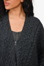 Vince Grey Wool Cable Knitted Zip-Up Cardigan Size M