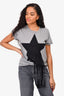 Stella McCartney Grey Star Fringe Patched T-Shirt Size 40