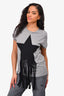 Stella McCartney Grey Star Fringe Patched T-Shirt Size 40