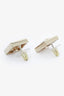 Chanel Gold Tone Crystal/Pearl Square 'CC' Earrings