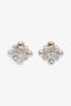 Pre-Loved Chanel™ Silver Tone CC Crystal Flower Earrings