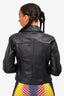 Karl Lagerfeld Black Leather Moto Jacket with Gold Hardware Size 40 IT