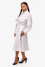 Hermès White Cotton Zip Cinched 'Elastic' Dress Size 36