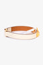 Hermès 2021 Cream Leather 'Rivale' Mini Bracelet