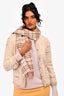 Burberry London Pink/Tan Check Cashmere Thin Fringed Scarf