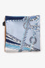 Hermès Blue Printed Silk Scarf 90