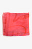 Hermès Red Printed Silk 'Faune Lettree' Scarf/Shawl 130