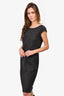 Max Mara Dark Grey Wool/Angora Cap Sleeve Shift Dress Size 8