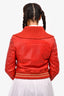 Mackage Brick Red Leather 'Krysta' Jacket with Knit Trim Size S