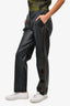 Self-Portrait Black Faux Leather Eyelet Pants Size 4