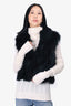 Adrienne Landau Black Fox Fur Gilet Size M