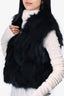 Adrienne Landau Black Fox Fur Gilet Size M