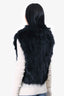 Adrienne Landau Black Fox Fur Gilet Size M