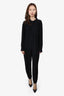 Norma Kamali Black Long-Sleeve Collard Jumpsuit Size 38