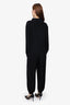 Norma Kamali Black Long-Sleeve Collard Jumpsuit Size 38