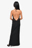 Musier Black Lace Detail Maxi 'Linda' Halter Dress Size 42