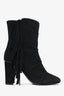 Giuseppe Zanotti Black Suede Fringe Heeled Boots Size 38