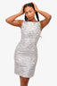 Dolce & Gabbana Silver Jacquard Sleeveless Mini Dress Size 42