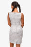 Dolce & Gabbana Silver Jacquard Sleeveless Mini Dress Size 42